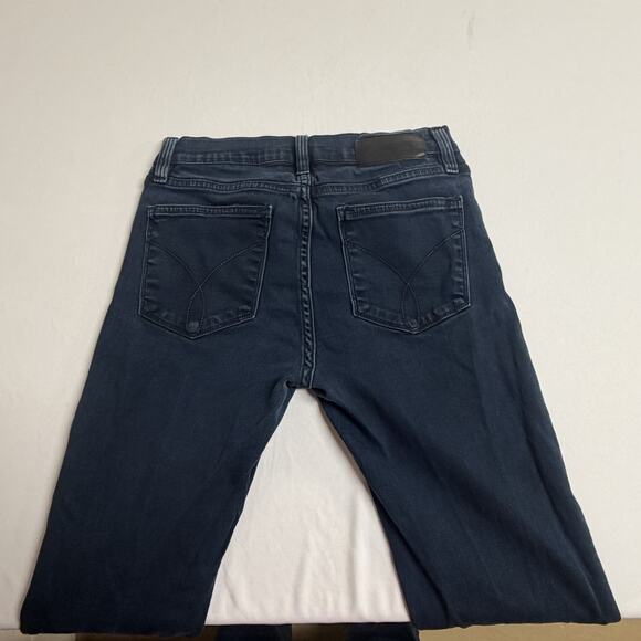 Calvin Klein Modern Boot Cut Jeans Size W27 L22 Dark Wash Stretch Slimming - Picture 3 of 14